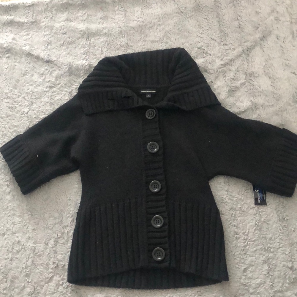Express black 3/4 sleeve cardigan